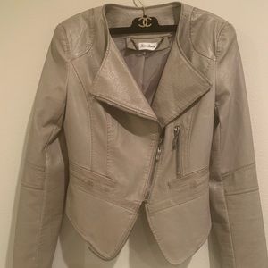 Neiman Marcus Faux Leather Zippier Jacket
